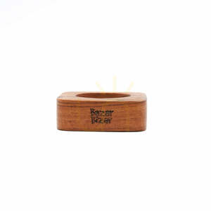 Krúžok na obrúsok Bazar Bizar teakový koreň prírodný 6x6x2 cm BASU608N small 1