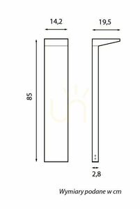 Vonkajšie post svetlo SU-MA Karo KB-850 IP65 LED 10W sivé 4000K small 4