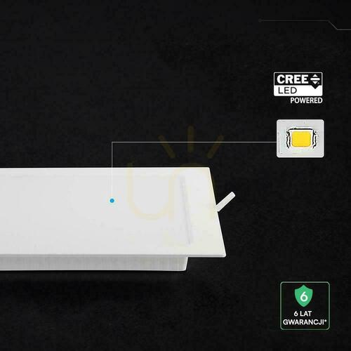 Skontrolujte V-TAC zapustené stropné svietidlo 12W LED CREE CHIP square 170x170mm VT-61012CCT 1320lm 6 rokov záruka
