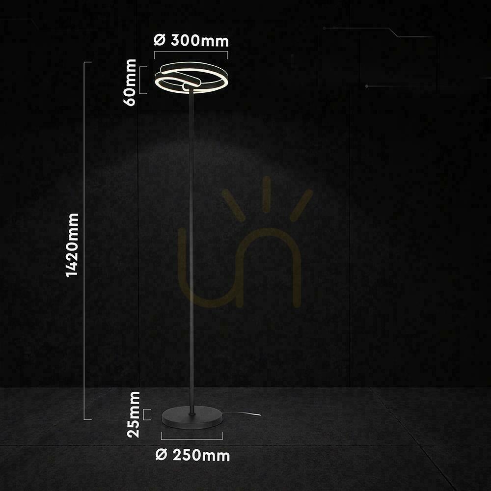 Displej V-TAC 25W stojacia lampa na riadidlách fi30cm x 140cm čierna VT-84048 4000K 3250lm V-TAC 25W stojacia lampa na riadidlách fi30cm x 140cm čierna VT-84048 4000K 3250lm