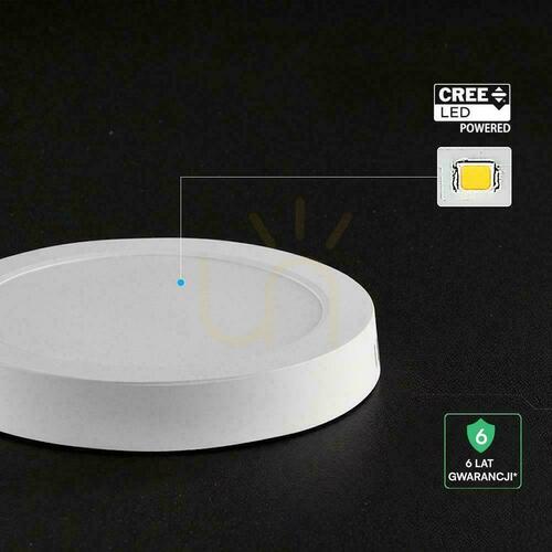 Skontrolujte V-TAC 24W LED CREE CHIP povrchový panel kruhový 288x31mm VT-60006CCT 2640lm 6 rokov záruka