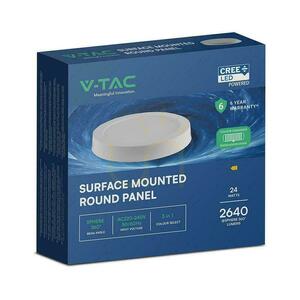 V-TAC 24W LED CREE CHIP povrchový panel kruhový 288x31mm VT-60024CCT 2640lm 6 rokov záruka small 5