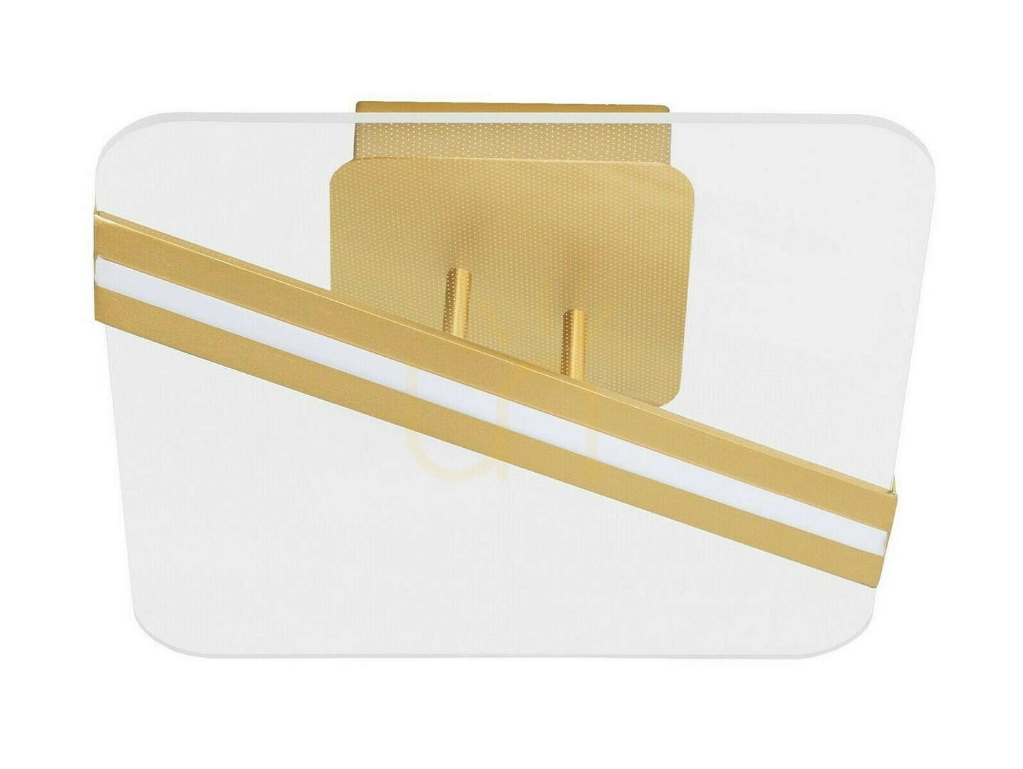 CHIA Luces Exclusivas LE41377 plafond, LED 21 W 3000 K, guldlist på akryl, 32 × 32 cm
