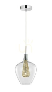 Závesné svietidlo Luces Exclusivas ZARZA LE41844 – sklo a zlatý detail, 18 cm, G9 small 0