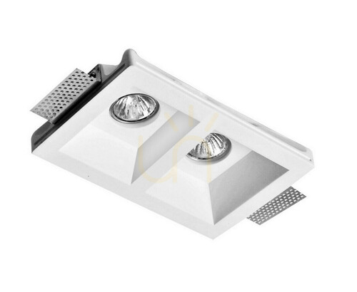 Skontrolujte Dvojité zapustené stropné svietidlo Luces Exclusivas Fernando biele GU10 LE61534