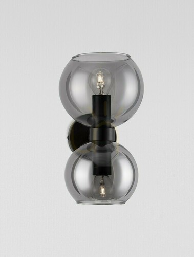 Skontrolujte Čierne nástenné svietidlo Luces Exclusivas REPOS LE42648 dymové sklo 2 × E14 max. 5 W