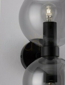 Čierne nástenné svietidlo Luces Exclusivas REPOS LE42648 dymové sklo 2 × E14 max. 5 W small 4