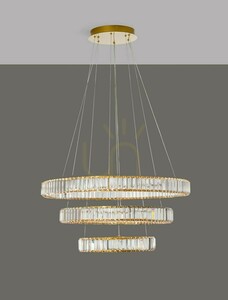 Závesné svietidlo BAUTA Luces Exclusivas zlaté krištáľové 3 kruhy LED 80 cm LE42671 small 2