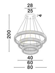 Závesné svietidlo BAUTA Luces Exclusivas zlaté krištáľové 3 kruhy LED 80 cm LE42671 small 5