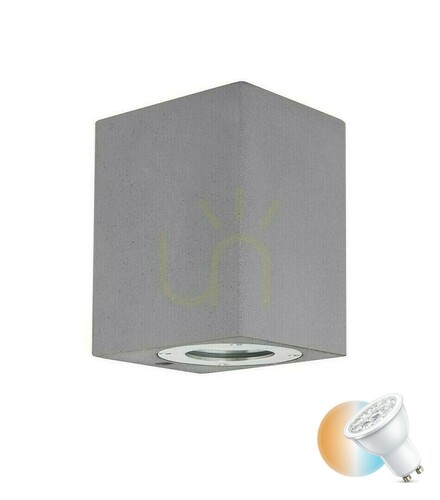 Skontrolujte Vonkajšie nástenné svietidlo IXTAPALUCA GU10 7W IP65 betón sivý 12 cm svetlo nadol LE71605 Luces Exclusivas