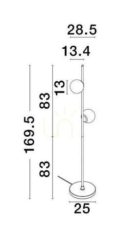 Skontrolujte Stojacia lampa Luces Exclusivas ABALA LE43312 LED 16 W 1860 lm 3000 K čierna 2 tienidlá 169,5 cm