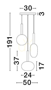 Závesné svietidlo BAJOS Luces Exclusivas 3xG9 zlaté Ø50 cm LE43394 small 1