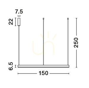 Závesné LED svietidlo Luces Exclusivas JACA LE43510, zlatý prstenec, 150 cm small 1