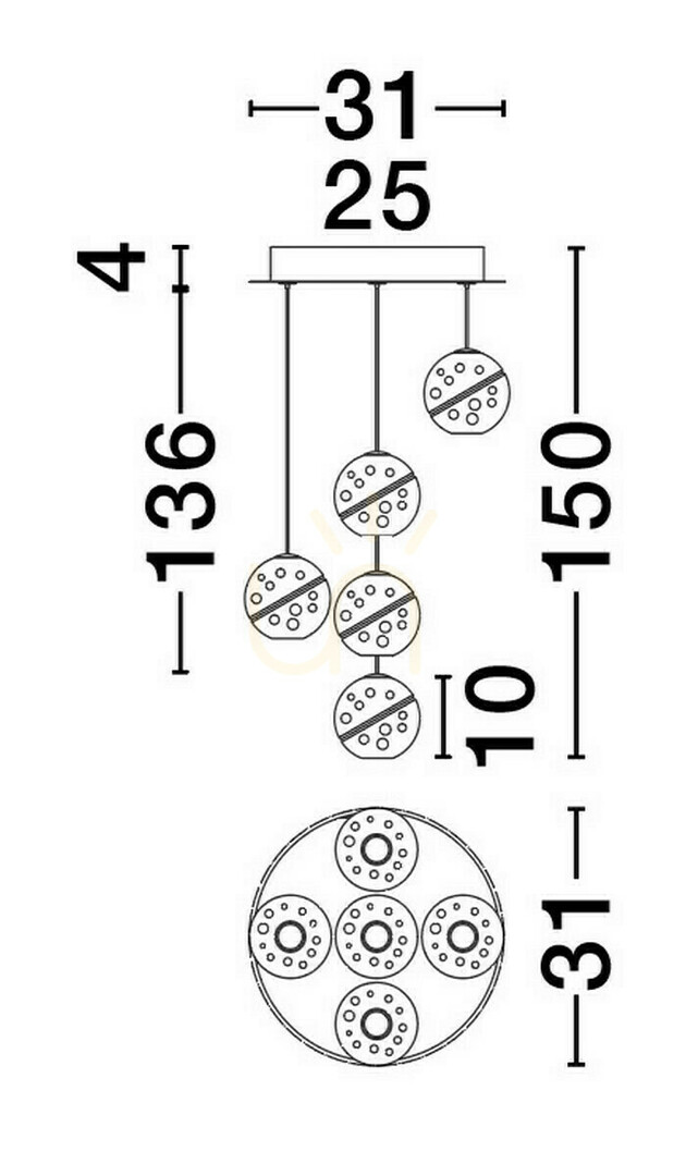 Displej Závesné svietidlo CUYO Luces Exclusivas LE44212 Závesné svietidlo CUYO Luces Exclusivas LE44212