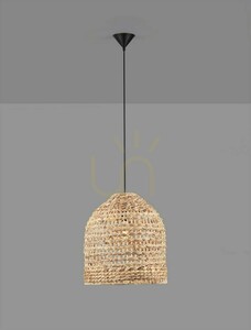 Závesné svietidlo GUARDIA s tienidlom z vodného hyacintu Ø42,5 cm E27 Luces Exclusivas LE44577 small 2