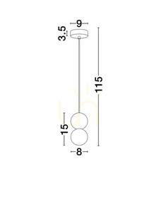 Závesné svietidlo IBAGUE Luces Exclusivas LE44660, sivé, sadra a sklo, 2×G9, 115 cm small 1