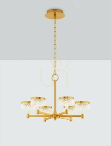 Zlatý LED luster Luces Exclusivas MINEROS LE44585 so 6 svetlami 70,7 cm small 1