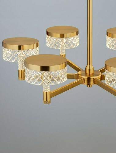 Skontrolujte Zlatý LED luster Luces Exclusivas MINEROS LE44585 so 6 svetlami 70,7 cm