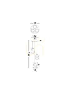 Závesné LED svietidlo RORIZNO Luces Exclusivas LE45110 – čierne, dymové sklo small 3