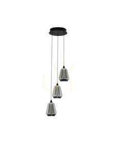 Závesné LED svietidlo RORIZNO Luces Exclusivas LE45110 – čierne, dymové sklo small 0