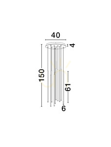 Závesné svietidlo Luces Exclusivas NOVENCIO LE45464 čierne LED 41 W 40 cm small 3