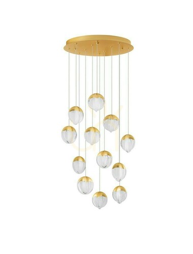 Skontrolujte Kaskádové závesné svietidlo Luces Exclusivas Alcudia LE45759, LED 60 W 3780 lm 3000 K, zlaté, Ø55 cm, záves do 200 cm