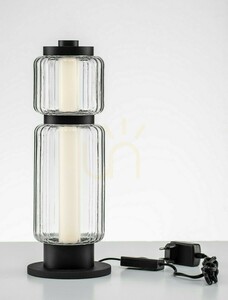 Stolová LED lampa ALQUERI čierna s ryhovaným tienidlom, 39 cm, Luces Exclusivas LE45809 small 3