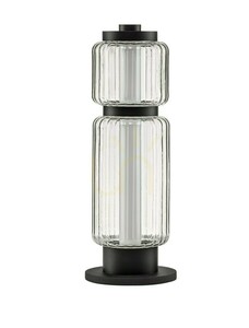 Stolová LED lampa ALQUERI čierna s ryhovaným tienidlom, 39 cm, Luces Exclusivas LE45809 small 0