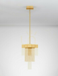 Závesné svietidlo Luces Exclusivas ARDALES LE45835, kaskáda zlatých retiazok, LED 8 W 3000 K, stmievateľné triakom, 31 × 21 cm small 1