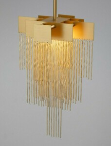 Závesné svietidlo Luces Exclusivas ARDALES LE45835, kaskáda zlatých retiazok, LED 8 W 3000 K, stmievateľné triakom, 31 × 21 cm small 3