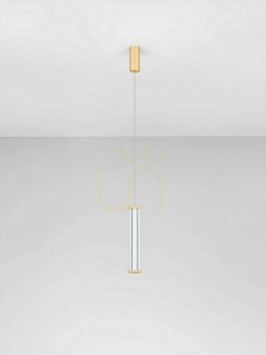 Skontrolujte Závesné svietidlo Luces Exclusivas CONIL LE45980, akrylová tuba, LED 6 W, 398 lm, 2700 K, zlaté, výška 200 cm