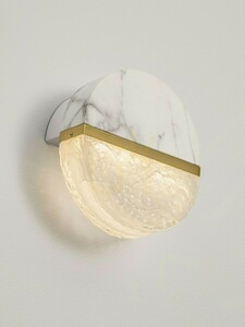 LED nástenné svietidlo TARREGA Luces Exclusivas LE46180 – biely mramor a zlatý kov small 1