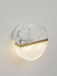LED nástenné svietidlo TARREGA Luces Exclusivas LE46180 – biely mramor a zlatý kov small 4