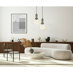 Závesné svietidlo Italux Martelo E27 18,5 cm – biele sklo a farebné detaily PND-36545-1B-GD-WH small 1