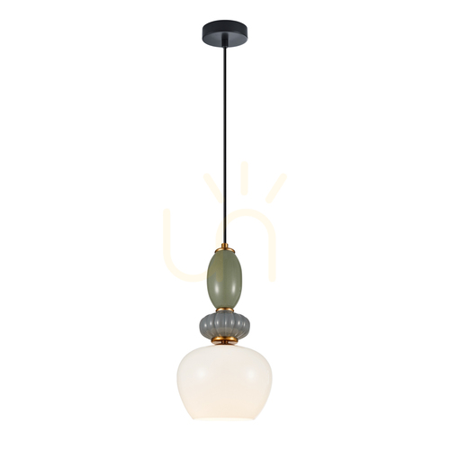 Skontrolujte Prívesné svetlo Italux Martelo E27 zlaté biele sklo PND-36545-1B-GD-WH