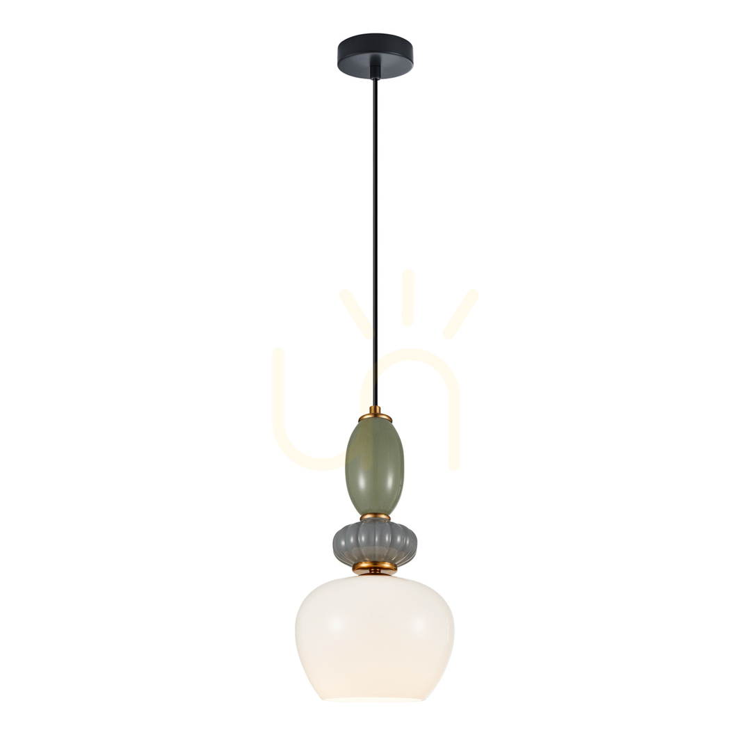 Italux pendellampa vit glas guld E27 PND-36545-1B-GD-WH