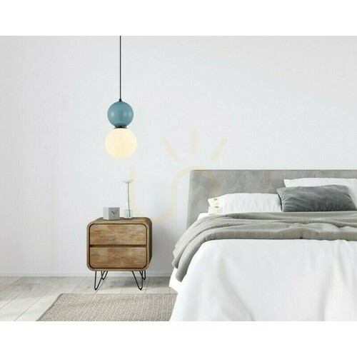 Skontrolujte Závesné svietidlo Italux Mastal modré a čierne 20 cm E27 PND-36603-1L-BK-BLU