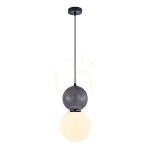Závesné svietidlo Italux Mastal čierne a tmavosivé E27 20 cm PND-36603-1L-BK-GR small 0
