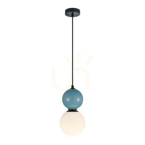 Skontrolujte Prívesné svetlo Italux Mastal E27 čierne sklo PND-36603-1S-BK-BLU