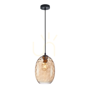 Závesné svietidlo Italux Novala s jantárovým skleneným tienidlom, E27, 18 cm, PND-3031-1-BRO-AMB small 0