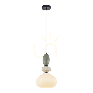 Závesné svietidlo Italux Domali E27 čierne so sivými prvkami PND-36816-1E-BK-WH small 0