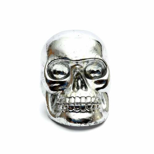 Skontrolujte Socha lebky z živice Silver L 16×19×13 cm Statues