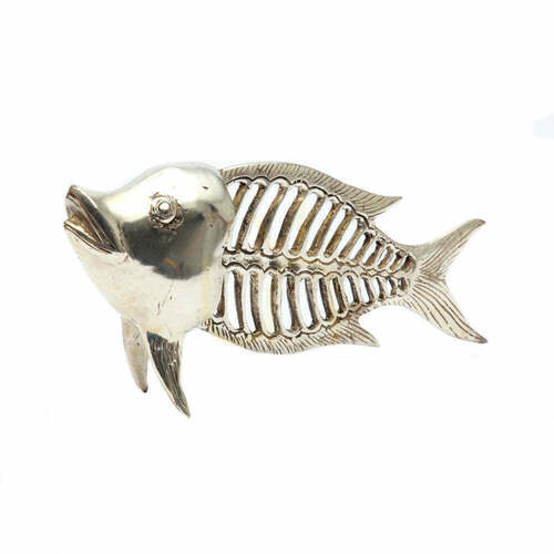 Skontrolujte Socha rybia kosť strieborná 20 cm Statues
