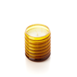 Sklenená dóza na sviečku Bazar Bizar The Golden Hive Honey Wide jantárová 8x8x9,5 cm small 2