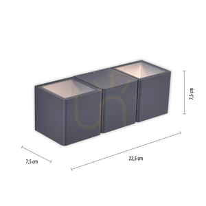 Nástenné svietidlo MARCEL 9658-13 Anthracite 2xLED small 7