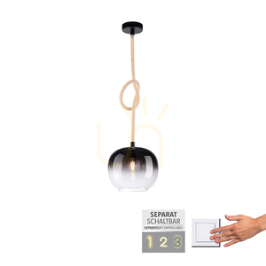 Závesné svietidlo LUMA 2410-18 s podsvieteným LED lanom, čierne, E27 small 1