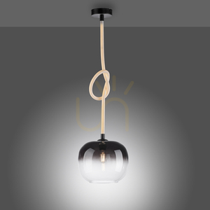 Závesné svietidlo LUMA 2410-18 s podsvieteným LED lanom, čierne, E27 small 5