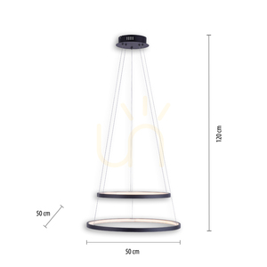 Závesné svietidlo CIRCLE 11525-13 antracit 2xLED small 7