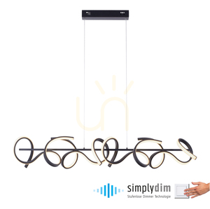 Závesné svietidlo CURLS JUST LIGHT čierne LED 45W 3300lm 3000K Simply Dim 99 cm 19033-18 small 1