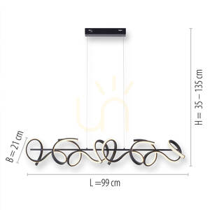 Závesné svietidlo CURLS JUST LIGHT čierne LED 45W 3300lm 3000K Simply Dim 99 cm 19033-18 small 7